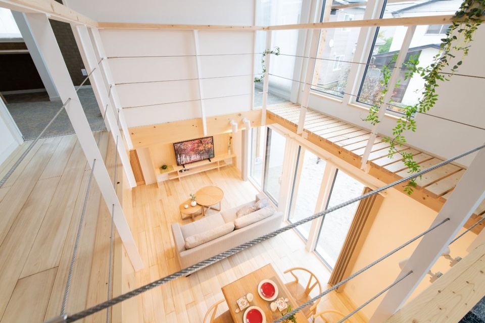 プランのコンセプトは「ワンルーム」。明るさ、開放感に多くの見学者が驚くという